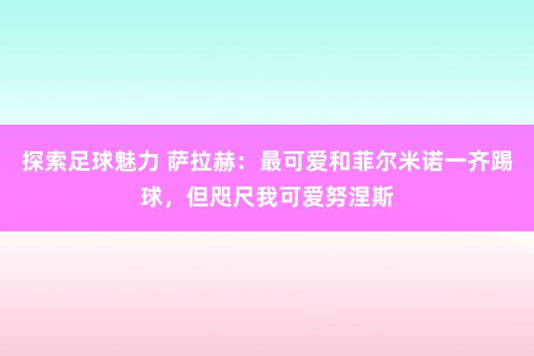 探索足球魅力 萨拉赫：最可爱和菲尔米诺一齐踢球，但咫尺我可爱努涅斯