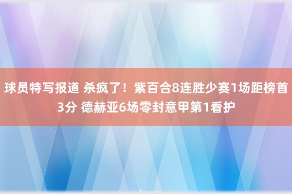 球员特写报道 杀疯了！紫百合8连胜少赛1场距榜首3分 德赫亚6场零封意甲第1看护