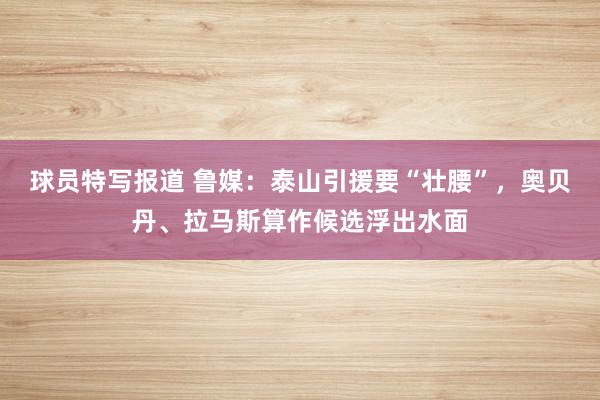 球员特写报道 鲁媒：泰山引援要“壮腰”，奥贝丹、拉马斯算作候选浮出水面