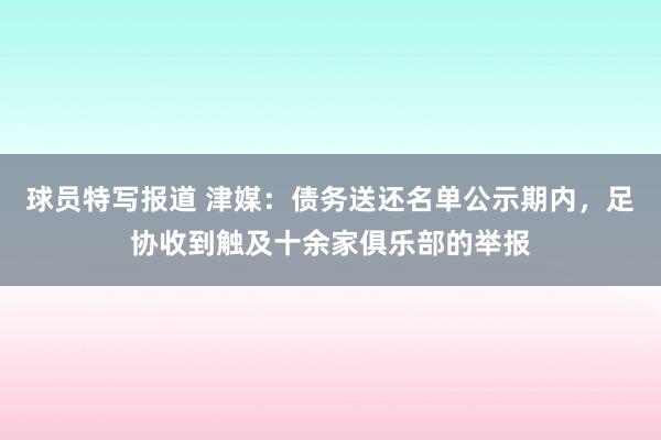 球员特写报道 津媒：债务送还名单公示期内，足协收到触及十余家俱乐部的举报