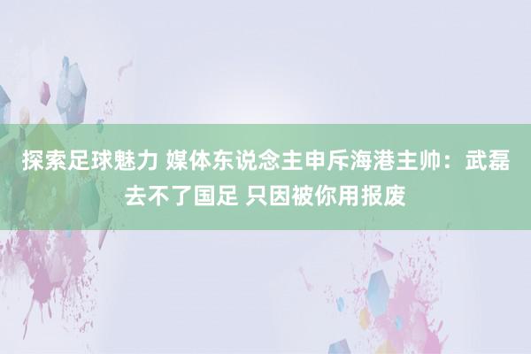 探索足球魅力 媒体东说念主申斥海港主帅：武磊去不了国足 只因被你用报废