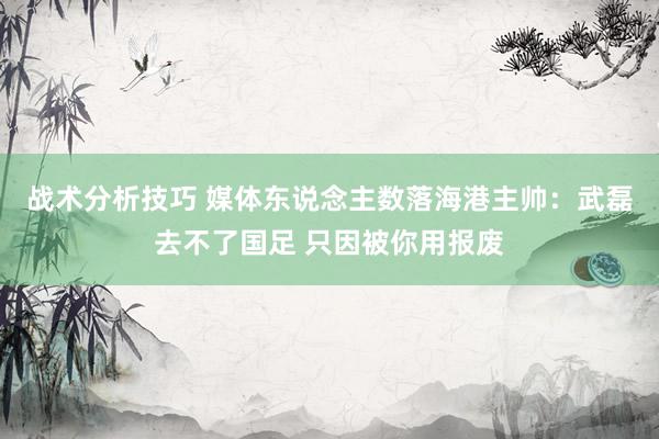 战术分析技巧 媒体东说念主数落海港主帅：武磊去不了国足 只因被你用报废